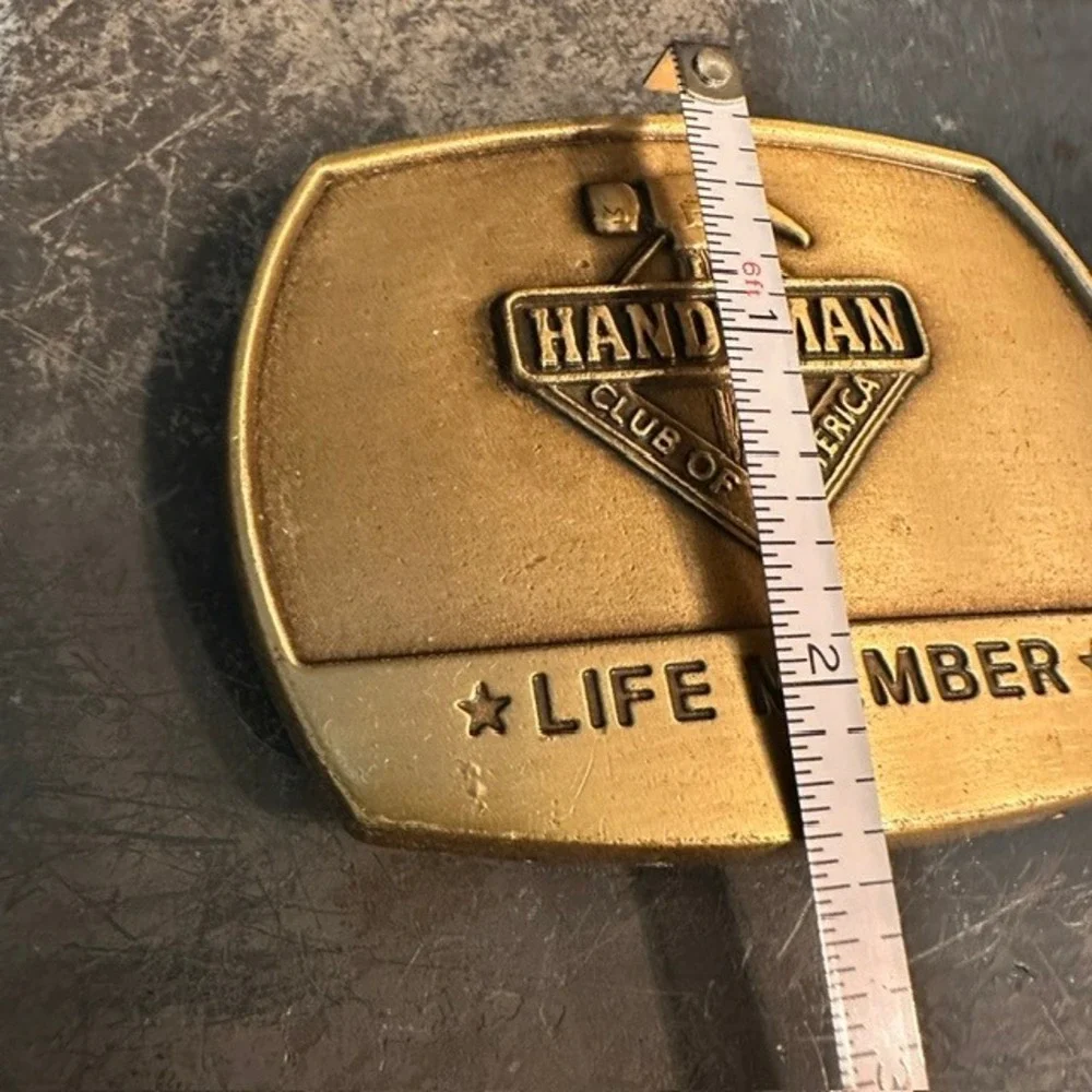 Handyman Club of America Life Member Belt Buckle Brass 1996 Collectible‎